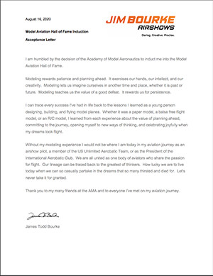 AMA Hall of Fame Acceptance Letter